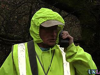 Stockings drip with water as a classy woman walks in high heels