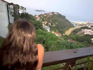 Why’s This Married Latina Teen Banging on the Balcony Without a Care?