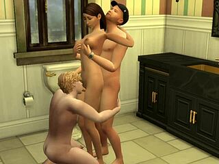 ρε ναι! η Brittney γαμάει θετό μπαμπά και αδερφό σε μπάνιο Wilkins family sex!