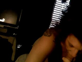 Steph skillfully performs a blowjob.