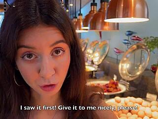 I picked up a sad brunette in a hotel for a quickie fuck