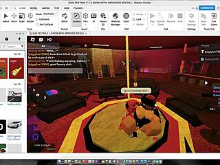 Dancing with a cute bunny in costume