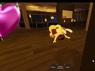 Snowbunny meets a big black man in Roblox for a rough, intense, and exciting virtual encounter with a monster sized avatar