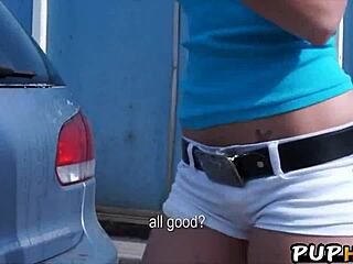 Hot teen Tracy Anderson gets fucked hard in a public spot!