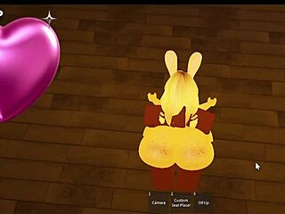 Snowbunny meets a big black man in Roblox for a rough, intense, and exciting virtual encounter with a monster sized avatar