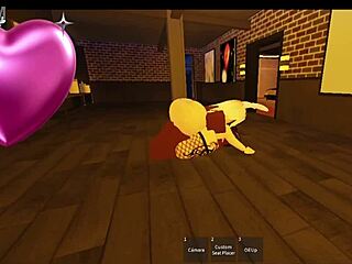 Snowbunny meets a big black man in Roblox for a rough, intense, and exciting virtual encounter with a monster sized avatar