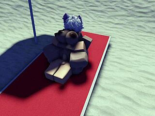 Roblox Slut Caught and Banged Doggy-Style on Public Beach