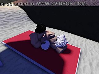 Roblox Slut Caught and Banged Doggy-Style on Public Beach