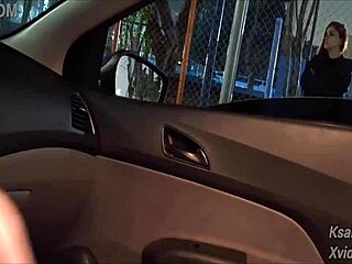 Risky Handjob for a Hottie on the Street in Public