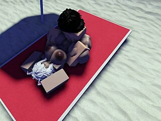 Roblox Slut Caught and Banged Doggy-Style on Public Beach
