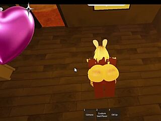 Snowbunny meets a big black man in Roblox for a rough, intense, and exciting virtual encounter with a monster sized avatar