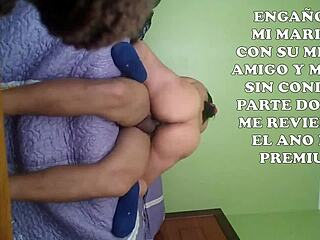 Wife cuckolds husband with best friend, gets fucked without condom, gives ass