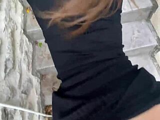 Risky public flashing with TikTok influencer