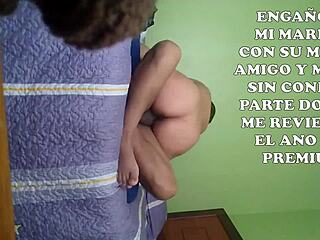 Wife cuckolds husband with best friend, gets fucked without condom, gives ass