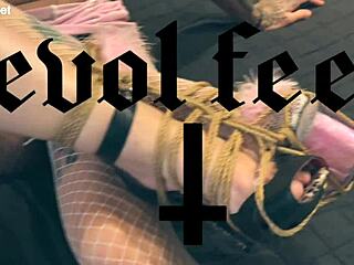 Blonde Femdom In Bondage And Foot Worship Session