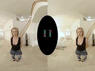 VRhush blonde Kay Carter tests your wild sex swing