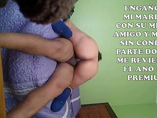 Wife cuckolds husband with best friend, gets fucked without condom, gives ass