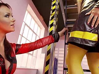 Horny blonde sluts licking big asses in wild lesbian sex session