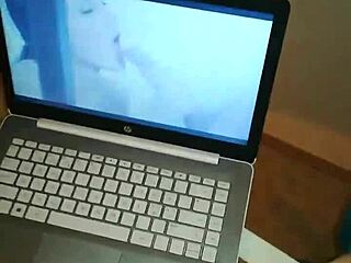 Damn! Tied up gf licked while watching steamy clips