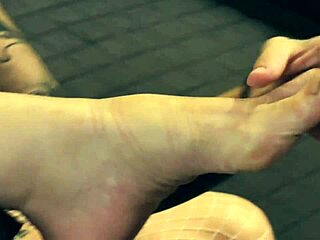 Blonde Femdom In Bondage And Foot Worship Session