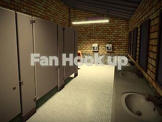 I pound the fan's wet pussy in bathroom until creampie