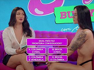 Two hot babes masturbating together in sexy lingerie