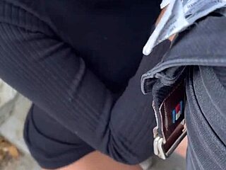 Risky public flashing with TikTok influencer