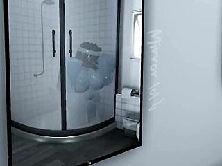 blue girl experiences intense sex and cumshot