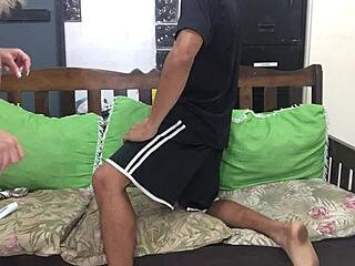 Damn! Ninfeto’s huge tits bounce while teaching newbie sex