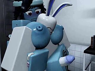 blue girl experiences intense sex and cumshot