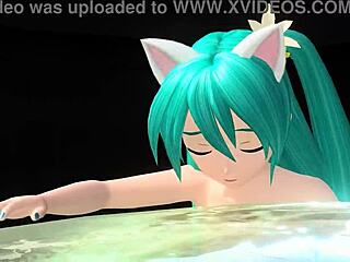 Hatsune Miku in full nude cat costume mod