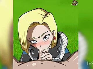 Android 18 Performs Detailed Blowjob On Monster Cock In Horny Hentai Anime Scene