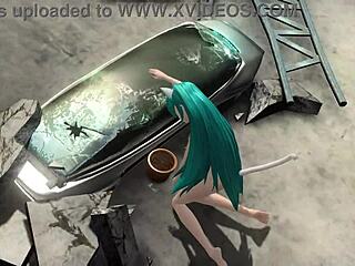 Hatsune Miku in full nude cat costume mod