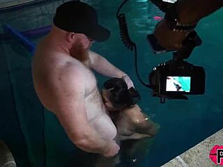 yo, this asian slut got filled up right in the pool