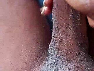 Black stud stroking his massive cock hard - whoa!