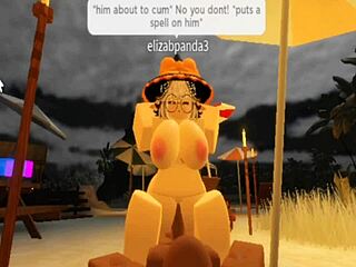 Elaina F pounds the Robloxian witch roughly