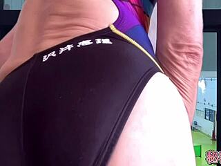 borrowed swimsuit from girls’ club leads to secret poolside masturbation