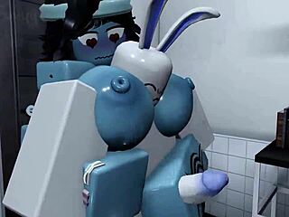 blue girl experiences intense sex and cumshot