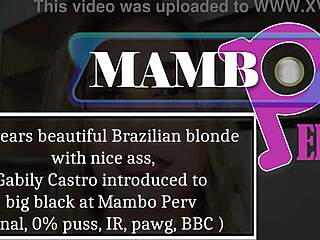 Stunning 20-year-old Brazilian blonde Gabily Castro meets big black cock for anal. Can she take it?