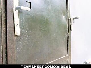 bracefaced teen poppy with braces and pigtails gets bent over in missionary, riding monster cock for hardcore cumshot