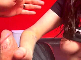 wifey sucks cock in real public sex shop.