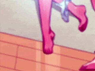 Asian babe takes huge cock in anime style!