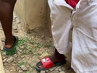 he gave the milf housewife a hot short fuck outdoors, bending her over.