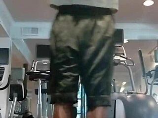 Teacher gets naughty in gym with solo workout fun.