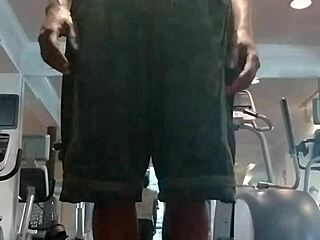 Teacher gets naughty in gym with solo workout fun.