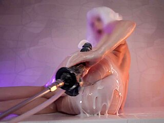 สาวบลอนด์ตัวเล็ก 18+ ในเสื้อเปียก ได้ครีมพายปลอมใหญ่ซ้ำๆ