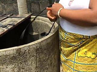 bitch with massive tits gets helped and fucked hard outdoor?