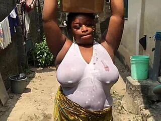 bitch with massive tits gets helped and fucked hard outdoor?