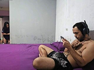 My husband ignores me for games, so I screw his best friend right in front of him for risky sex