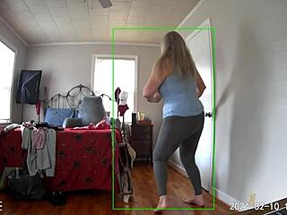hidden cam catches stepmom trying clothes and touching herself